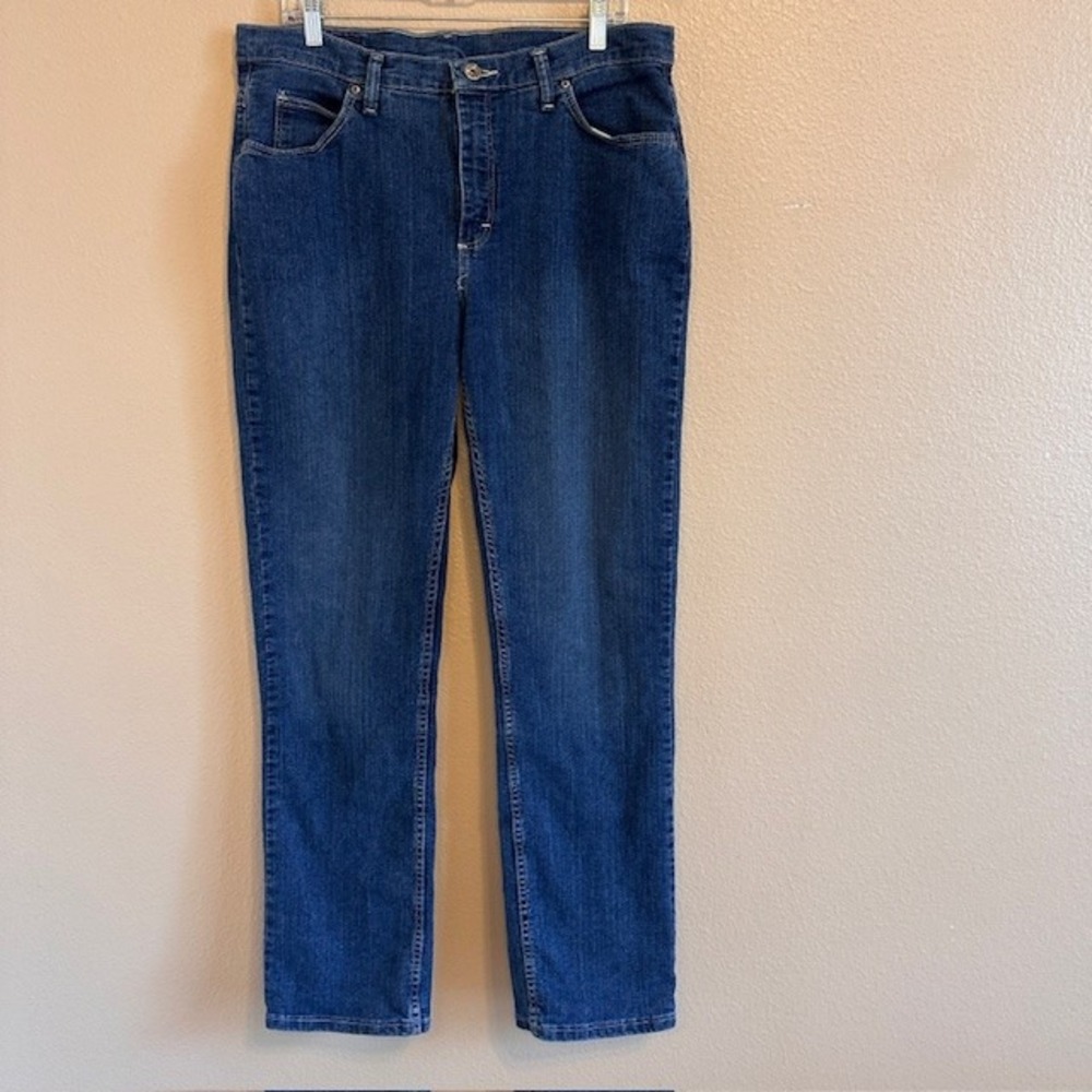 Lee Riders Women's Straight Leg Denim Blue Stretch Jeans 16L